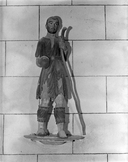 Groupe sculpté : saint Yves avec le riche et le pauvre, église paroissiale Saint-Gilles (Plonéis)