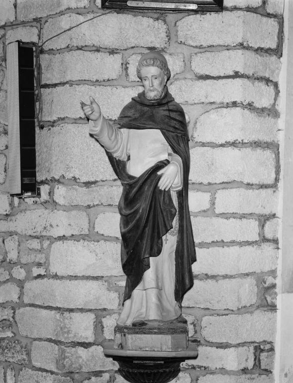 Statue (petite nature) : saint Vincent Ferrier, église paroissiale Sainte-Cécile (Theix fusionnée en Theix-Noyalo en 2016)