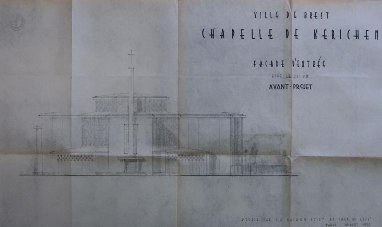 La chapelle - salle audiovisuelle (disparue) de la cité scolaire Kerichen, dite aussi "Campus Kerichen" (Brest)