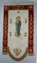 Bannière de procession : Immaculée Conception, Adoration du Saint-Sacrement