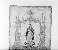 Bannière de procession de congrégation : Immaculée Conception, basilique Notre-Dame-du-Roncier (Josselin)