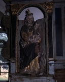 Statue (d'applique, petite nature) : Vierge à l'Enfant, dite Notre-Dame de la Clarté, chapelle de la Trinité (Cléguérec)