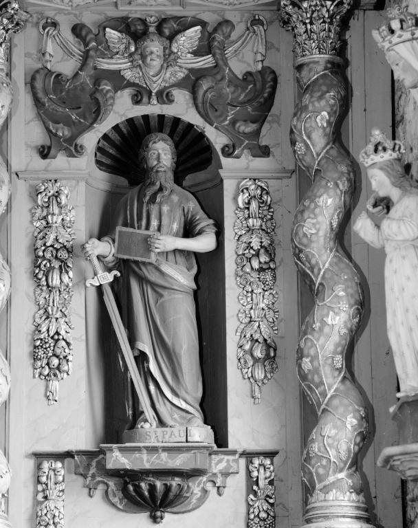 Statues (2) (petite nature, d'applique) : saint Pierre, saint Paul, église paroissiale Saint-Pierre (Baden)