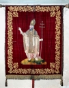 Bannière de procession paroissiale : saint Martin, Christ en croix
