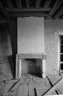 Lambris de revêtement, cheminée, porte, château, le Bois Glaume (Poligné)