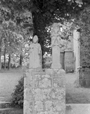 Statue (petite nature) : saint évêque (2), chapelle Saint-Laurent ou Notre-Dame-de-Bonne-Nouvelle (Goulien)