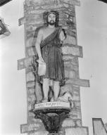 Statues (4) : saint Vincent, saint Mathurin, saint Cornély, saint Jean-Baptiste, église paroissiale Saint-Vincent Ferrier (le Tour-du-Parc)