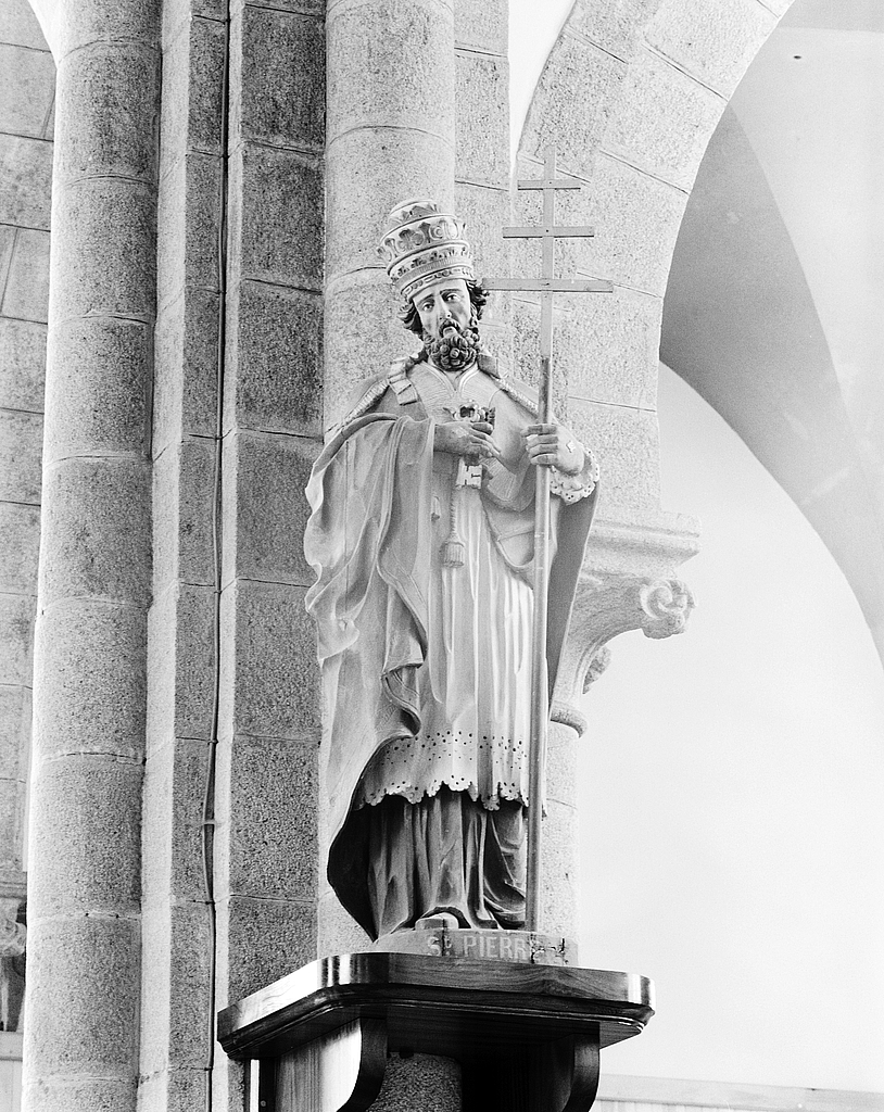 Statue (d'applique, grandeur nature) : saint Pierre, église paroissiale Saint-Pierre (Plouénan)