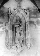 Statue (d'applique, petite nature) : Vierge à l'Enfant, église paroissiale Saint-Ouen (Quéménéven)