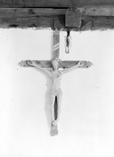 Croix (d'applique) : Christ en croix, crucifix, chapelle Saint-Cado (Saint-Caradec-Trégomel)