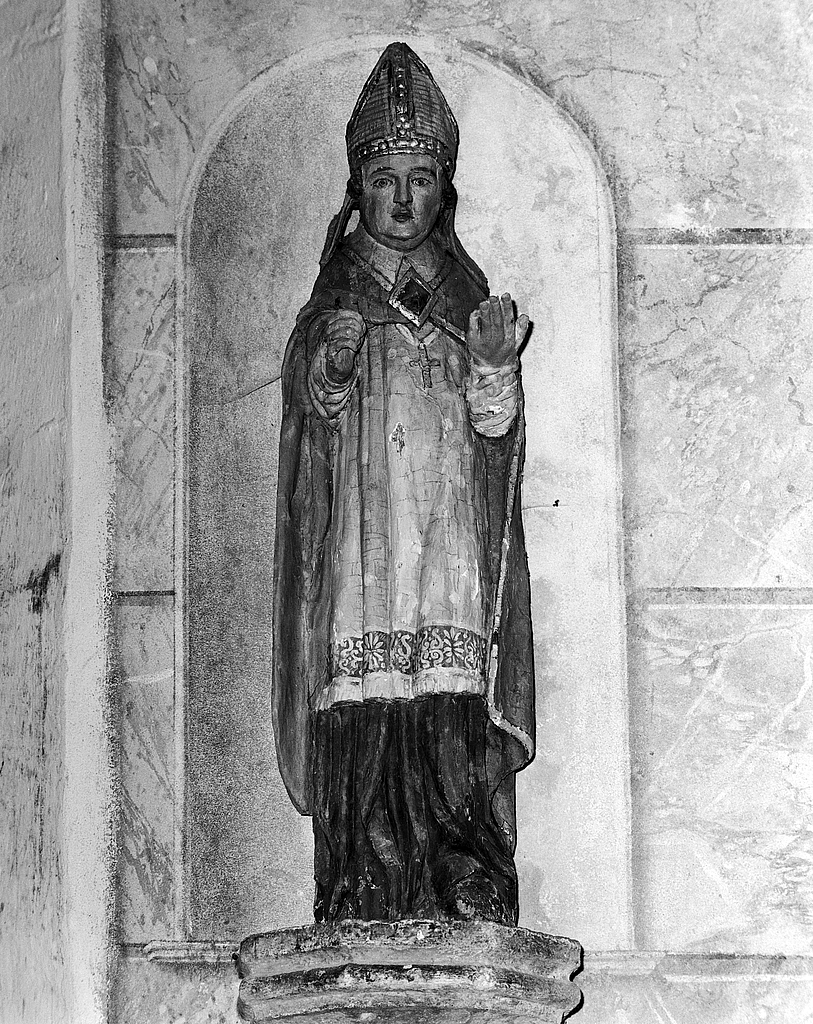 Statue (petite nature, d'applique) : saint Herbot, chapelle Saint-Conogan (Beuzec-Cap-Sizun)