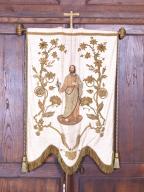 Bannière de procession : saint Joseph, saint Pierre, église Notre-Dame-du-Roc (Montautour)