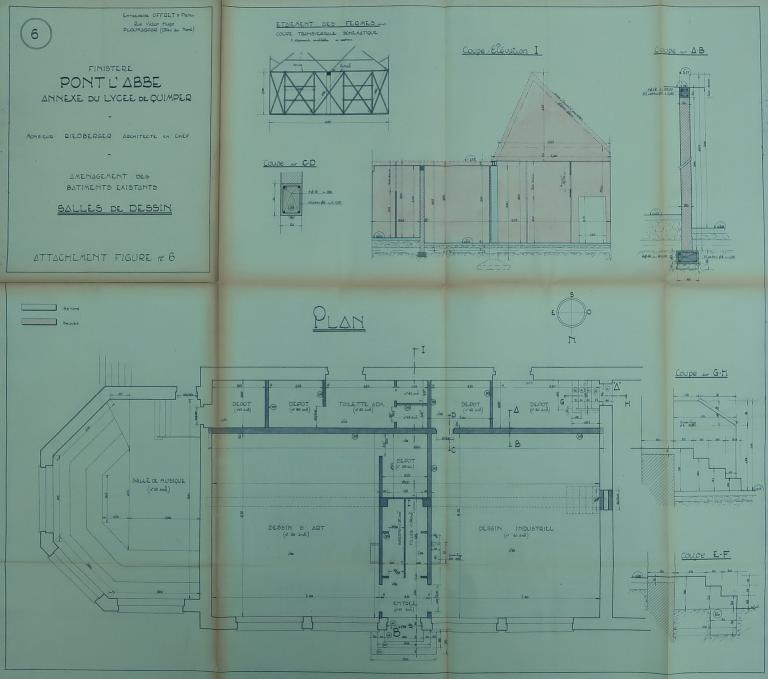 Bâtiments de l'ancienne école primaire supérieure, lycée Laënnec, 61 rue du Lycée (Pont-L'Abbé)