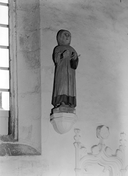 Statue (petite nature, d'applique) : saint Méen, chapelle Saint-Yves (Lignol)