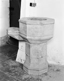 Fonts baptismaux, chapelle Saint-Mélec (Lanouée fusionnée en Forges de Lanouée en 2019)