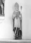 Statue (d'applique, petite nature) : saint évêque, chapelle Sainte-Anne (Cléguérec)