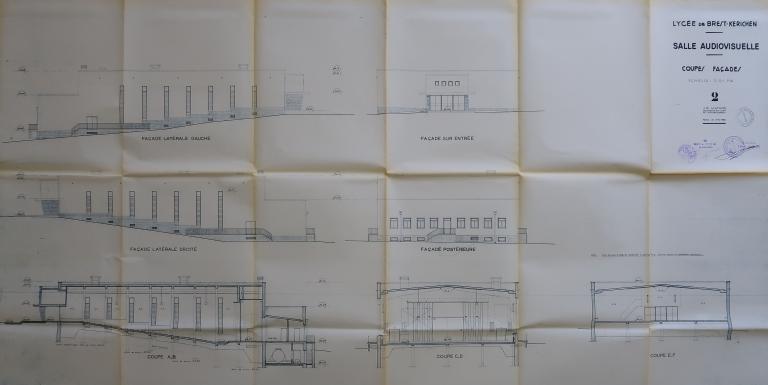 La chapelle - salle audiovisuelle (disparue) de la cité scolaire Kerichen, dite aussi "Campus Kerichen" (Brest)