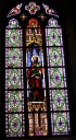 Ensemble des 3 verrières à personnages des baies 1, 2, 4 : Immaculée Conception, Saint Joseph