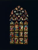 Verrière (verrière figurée) : la Passion, Résurrection, église paroissiale Saint-Laurent (Maël-Pestivien)