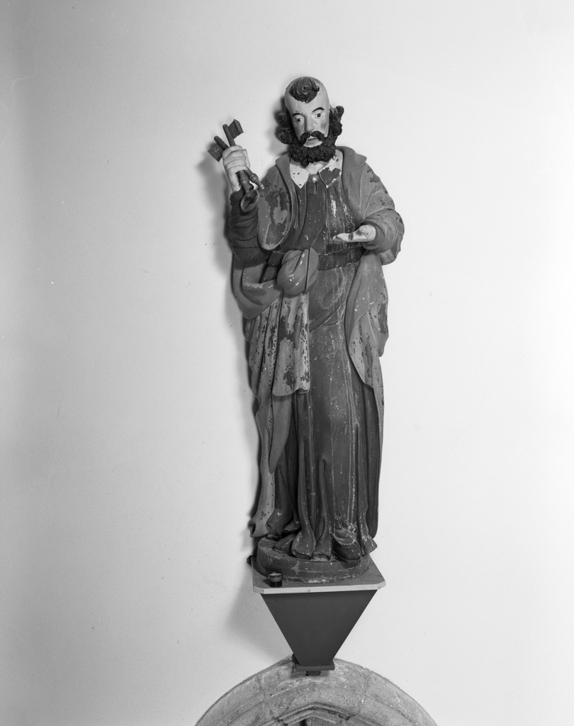 Statue (grandeur nature) : saint Pierre, chapelle Saint-Servais (Pont-Scorff)