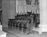 Stalles (14), église paroissiale Saint-Léonard (Fougères)