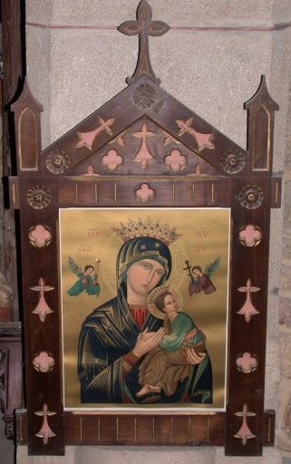 Estampe (?) encadrée : Vierge à l'Enfant, dite Notre-Dame du Bon Secours