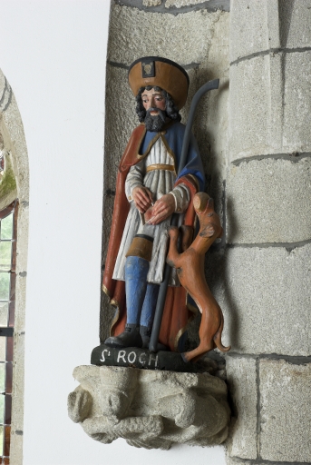 Statue sur socle : Saint Roch