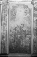 Tableau ; cadre : Baptême du Christ, église paroissiale Saint-Martin (Lécousse)