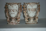 Paire 2 de vases d'autel
