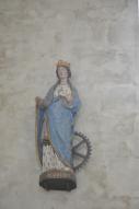 Statue (2, petite nature) : sainte Apolline, sainte Catherine d'Alexandrie, église Saint-Pierre et Saint-Paul (Langonnet)