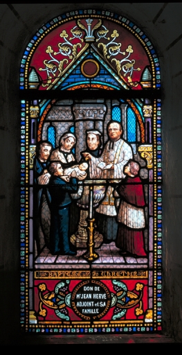 Ensemble des 23 verrières à personnages des baies 1 à 6, 8, 10, 12, 14, 100 à 112, 114 et des 12 verrières décoratives des baies 201 à 212