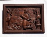 Bas-relief : Chasse de saint Hubert, chapelle Saint-Hubert (Lanouée fusionnée en Forges de Lanouée en 2019)