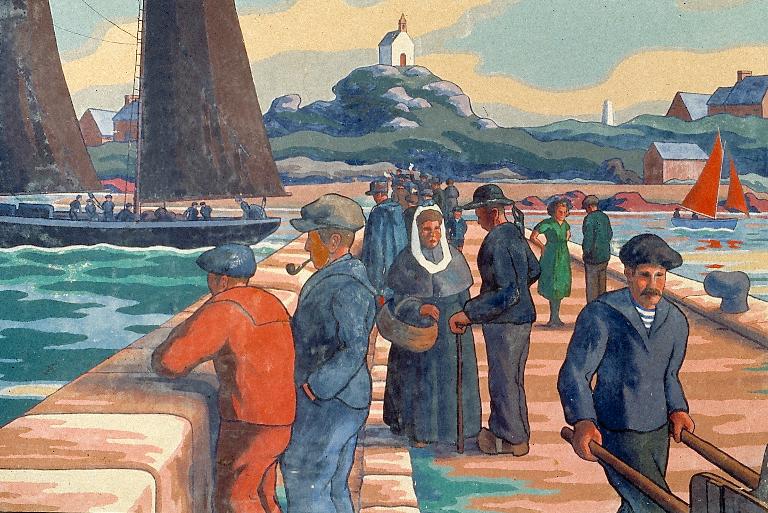 Peintures murales (11) : vues des environs de Roscoff et du centre héliomarin, Perhadiric (Roscoff)