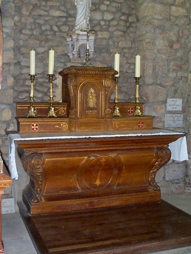Ensemble de l'autel de saint Joseph (autel, tabernacle, 2 gradins, degré)