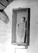 Statue (petite nature) : saint Guénolé, chapelle Saint-Guénolé (Gourin)
