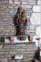 Ensemble de deux statues et de leurs socles : Vierge à l'Enfant ; Saint Mélec