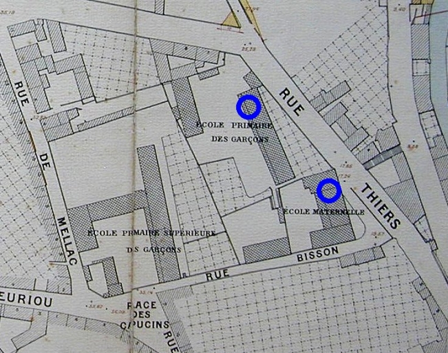 Ecoles Bisson et Thiers, rue Thiers ; rue Bisson (Quimperlé)