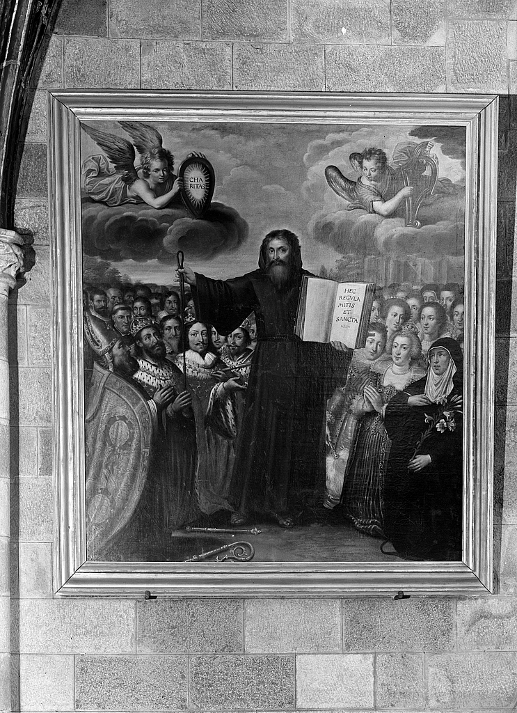 Tableau : Remise de la règle par saint François de Paule aux Minimes, cathédrale de Saint-Paul-Aurélien (Saint-Pol-de-Léon)