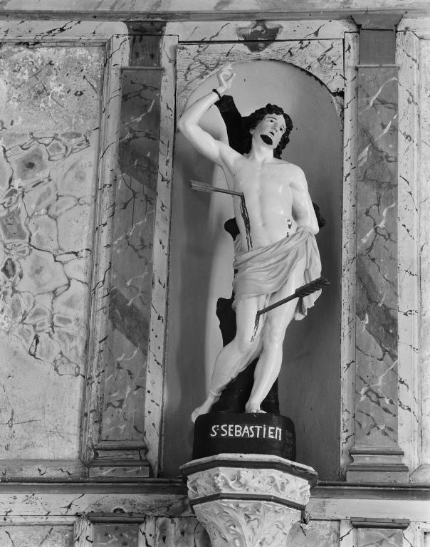 Statue (petite nature, d'applique) : saint Sébastien, chapelle Notre-Dame-du-Bon-Voyage (Séné)
