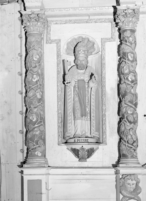 Statue (petite nature) : saint Pierre, église paroissiale Saint-Pierre-Saint-Paul (Lignol)