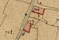 Alignement d'une ferme et d'une maison, la Hâtivelais (Saint-Père-Marc-en-Poulet)