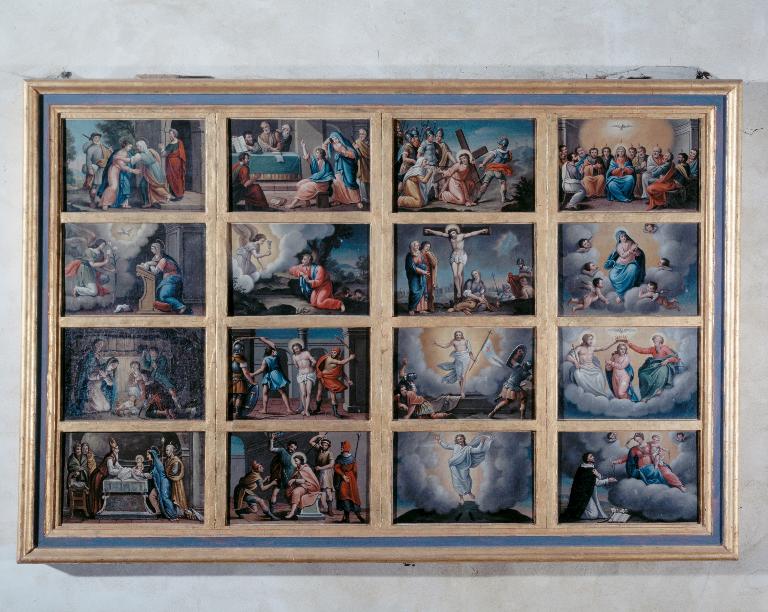 Tableau : vie du Christ et de la Vierge, église paroissiale Saint-Barnabé (Langoëlan)