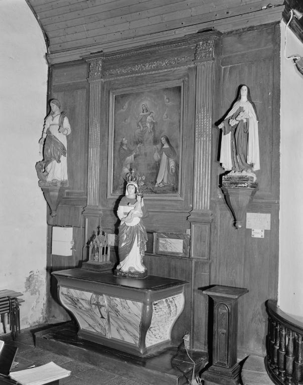 Autel, retable (autel secondaire, retable à panneau compartimenté), église paroissiale sainte-Brigitte, sainte-Anne (Noyalo fusionnée en Theix-Noyalo en 2016)