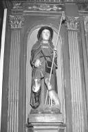 Statue (d'applique, petite nature) : saint Roch montrant sa plaie, église paroissiale Saint-Gorgon (Plovan)