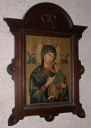 Estampe (?) encadrée : Vierge à l'Enfant, dite Notre-Dame du Parpétuel Secours