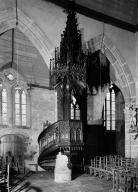 Chaire à prêcher, style néo-gothique, église paroissiale Saint-Ouen (Quéménéven)