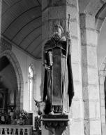 Statue (petite nature, d'applique) : saint Herbot, église paroissiale Saint-Magloire (Mahalon)
