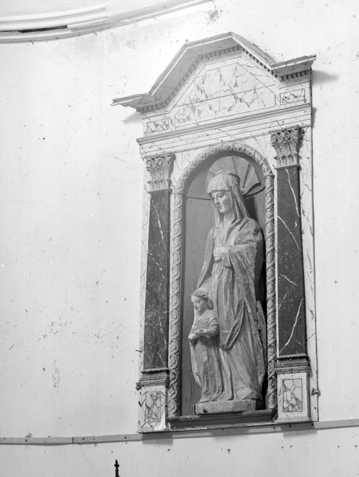 Groupe sculpté : l'Education de la Vierge, chapelle Notre-Dame (Malguénac)