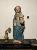 Statue (statuette) : sainte Barbe, église paroissiale Saint-Laurent (La Grée-Saint-Laurent)