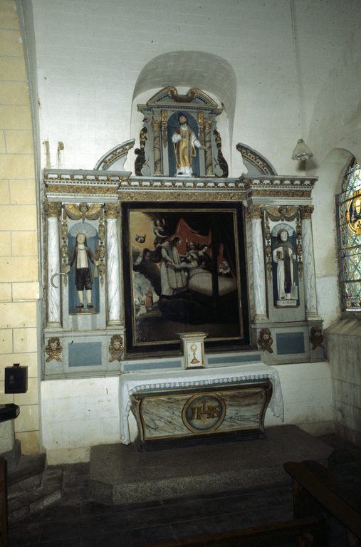 Autel, retable, tabernacle (autel secondaire, autel tombeau, retable architecturé) : de Saint Mathurin, église paroissiale Saint-Pierre Saint-Paul (Kergrist)